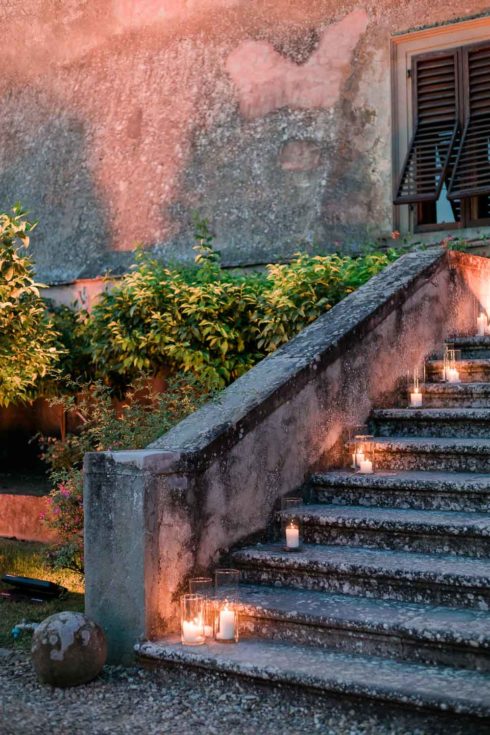 Villa Medicea di Lilliano Stairs, Fairytale Italian Wedding
