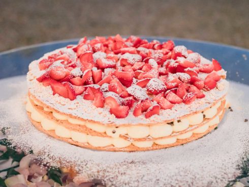 Mille Foglie, Traditional Italian Wedding Cake, Strawberries & Cream